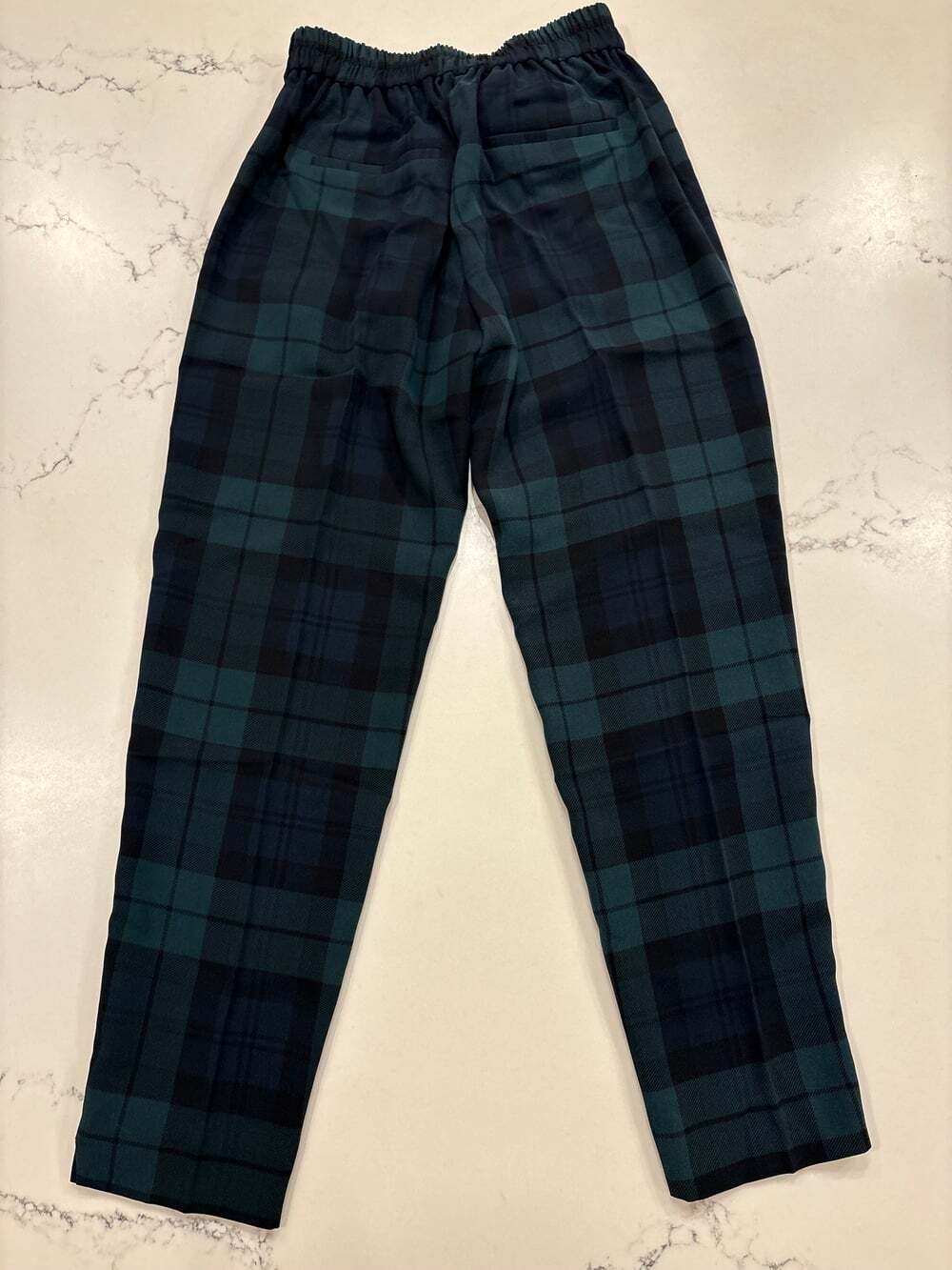 Sz 00 J. Crew Jamie Ankle Pant Green Navy Tartan Plaid Work Preppy